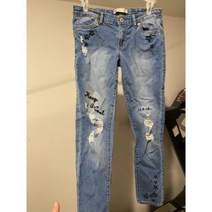 Levis 710 Ankle Super Skinny Distressed Graffiti Stretch Girls Jeans 12 NWOT